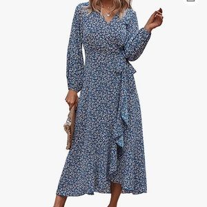 Long Sleeve Wrap Dress